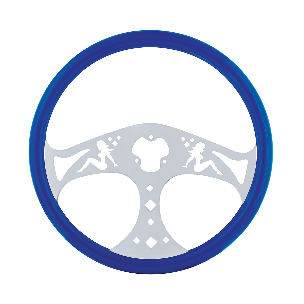 18" Color Lady Steering Wheel - Electric Blue - Thumbnail 2