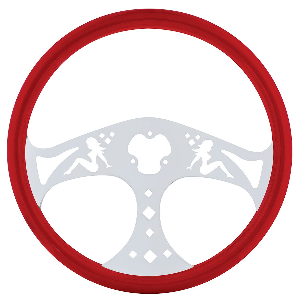 18" Color Lady Steering Wheel - Indigo Red