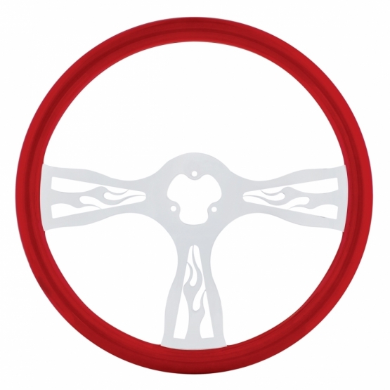 18" Color Flame Steering Wheel - Indigo Red