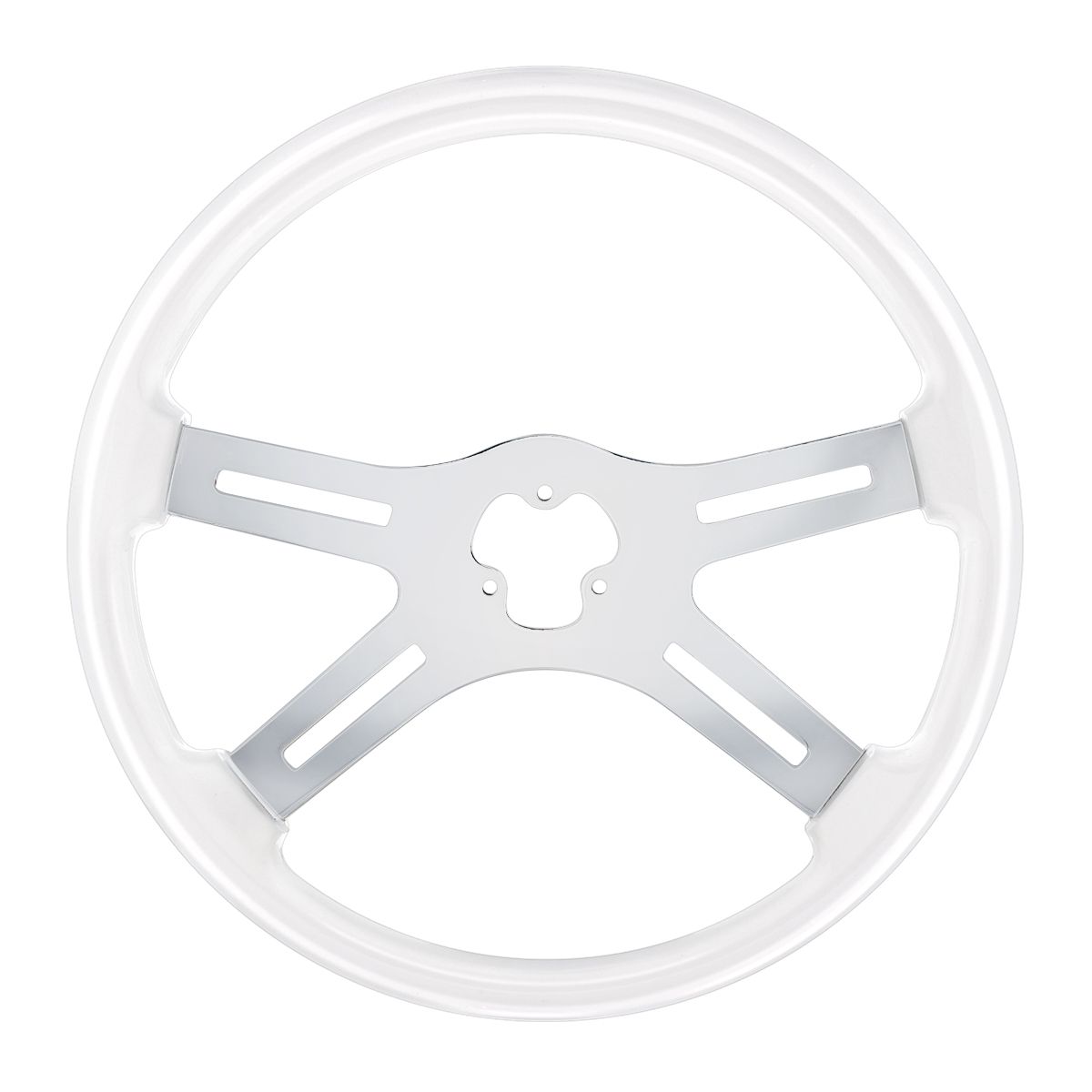 18" Color 4 Spoke Steering Wheel - Glacier White