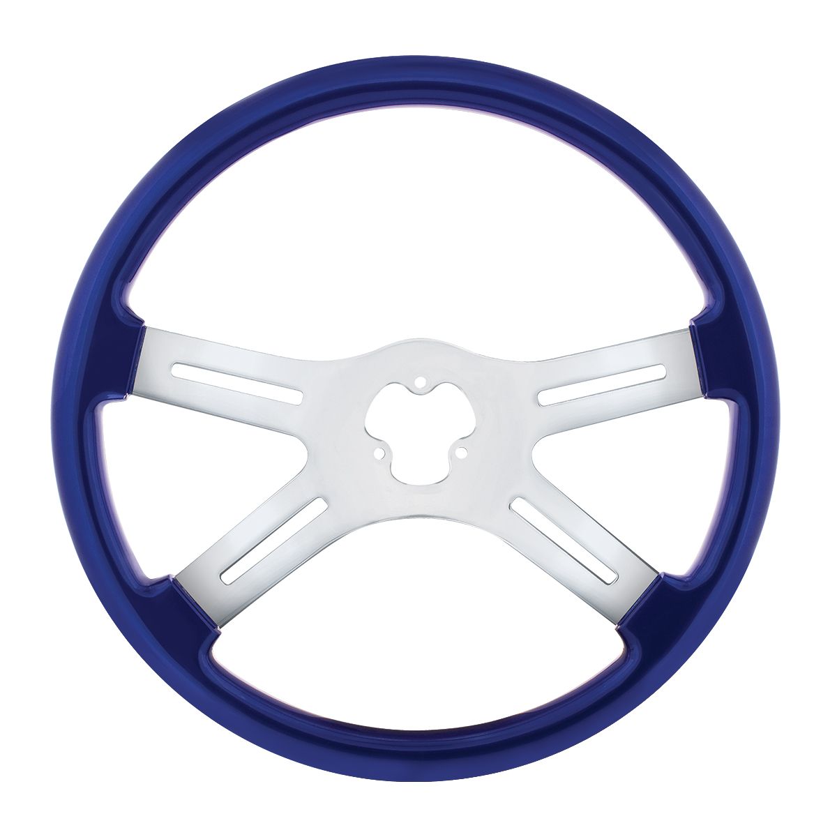 18" Candy Color 4 Spoke Steering Wheel - Indigo Blue
