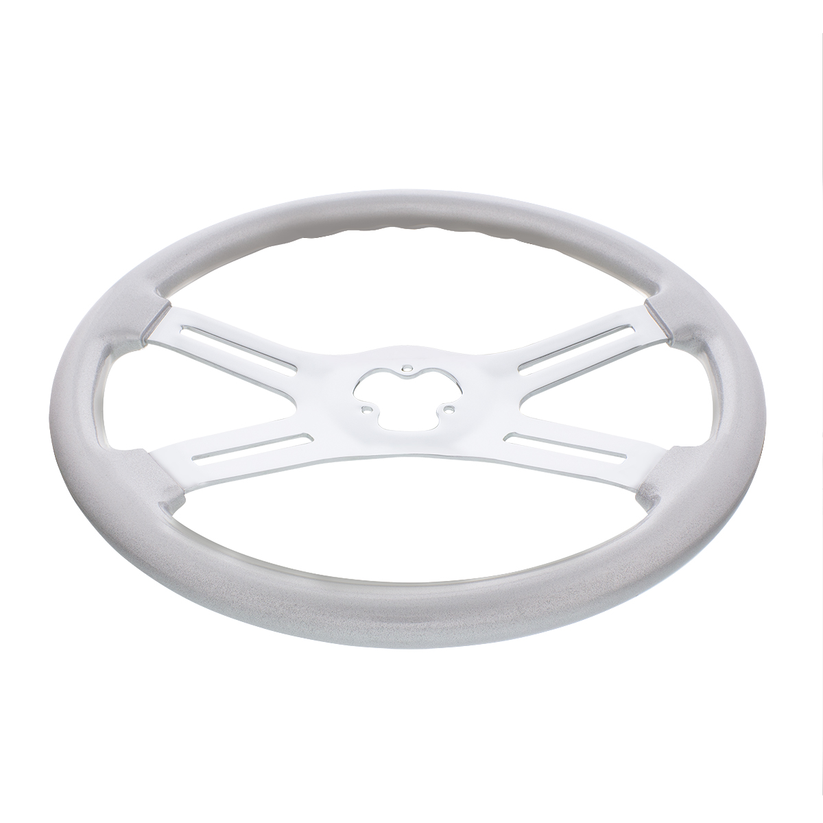 18" Candy Color 4 Spoke Steering Wheel - Liquid Silver - Thumbnail 2