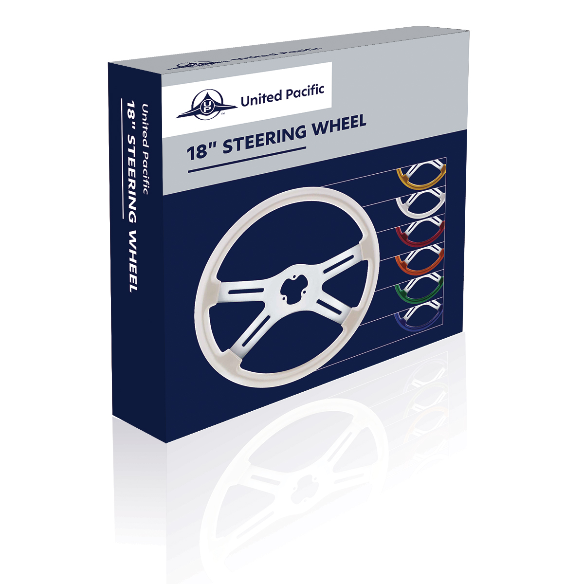 18" Candy Color 4 Spoke Steering Wheel - Liquid Silver - Thumbnail 3