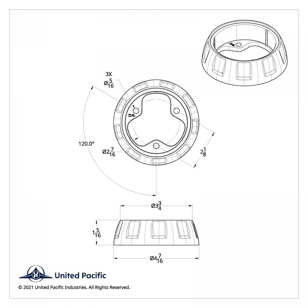 Steering Wheel Horn Bezel - Indigo Blue - Thumbnail 4