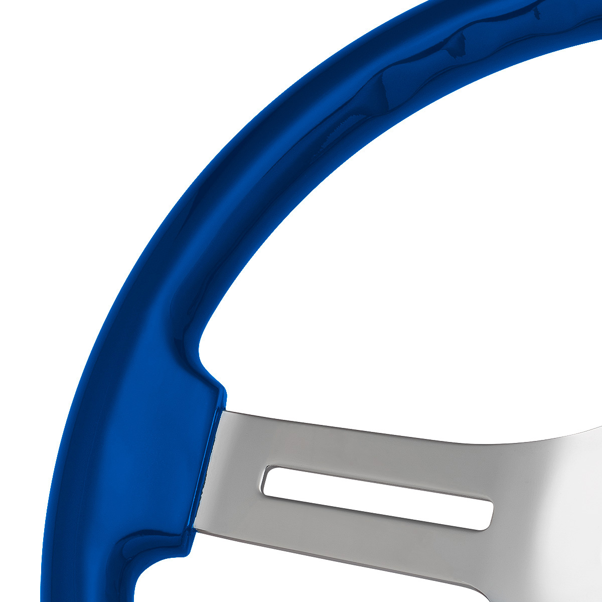 18" 4 Spoke Steering Wheel With Color Matching Horn Bezel - Electric Blue - Thumbnail 3