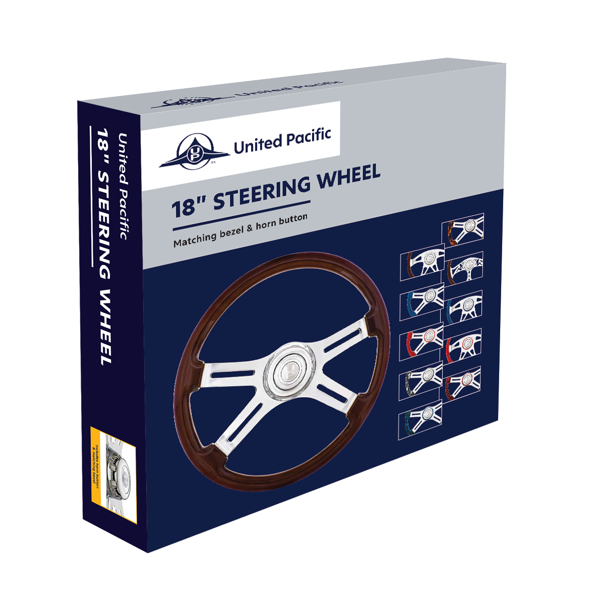 18" Boss Steering Wheel With Color Matching Horn Bezel - Electric Blue - Thumbnail 5