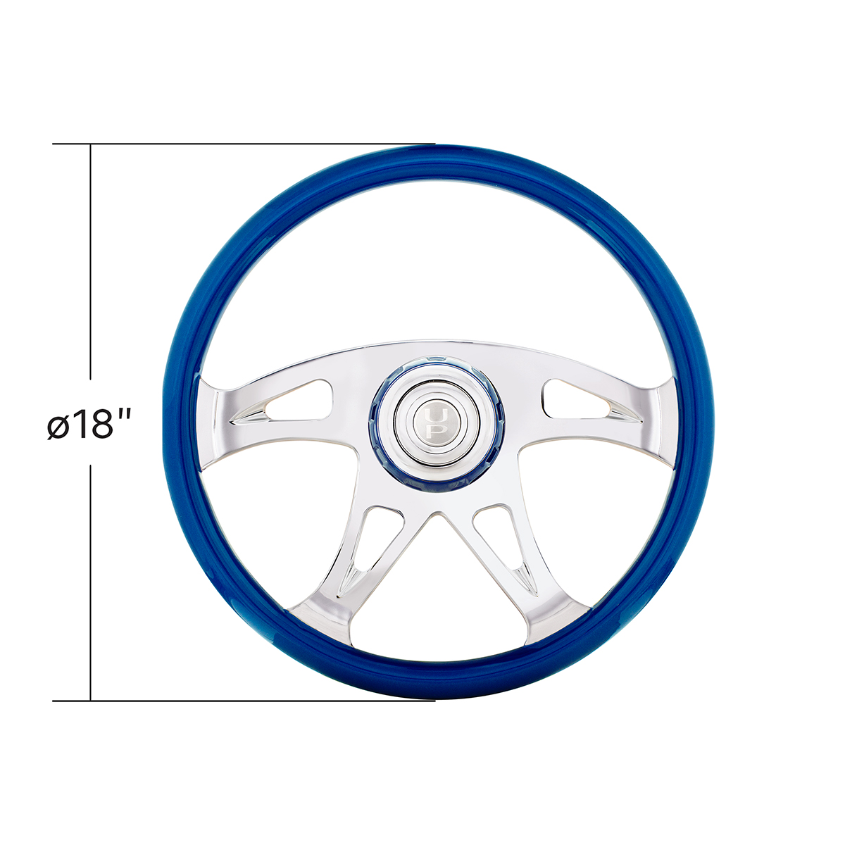 18" Boss Steering Wheel With Color Matching Horn Bezel - Electric Blue - Thumbnail 6