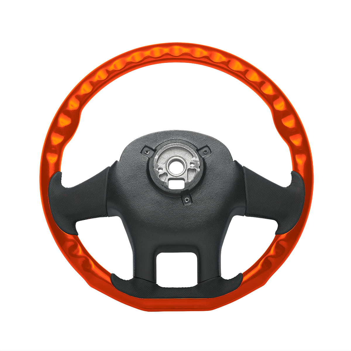 18" YourGrip Wood Candy Color Steering Wheel For 2012-2021 PB 579 & 2013-2021 KW T680-Cadmium Orange - Thumbnail 3