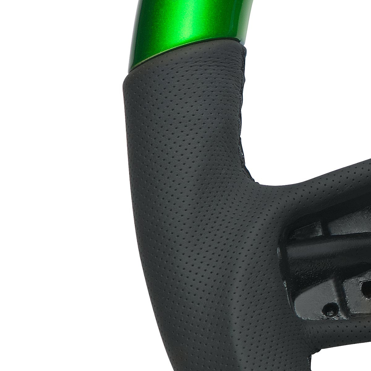 18" YourGrip Leather & Wood Candy Color Steering Wheel For 2012-2021 PB 579&2013-2021 KW T680-Emerald Green - Thumbnail 4