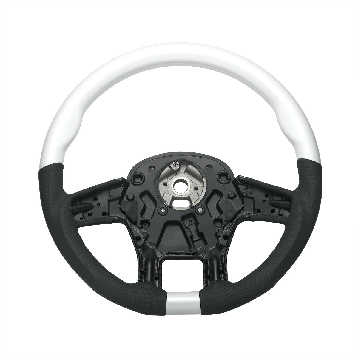 18" YourGrip Leather & Wood Candy Color Steering Wheel For 2012-2021 PB 579&2013-2021 KW T680-Pearl White