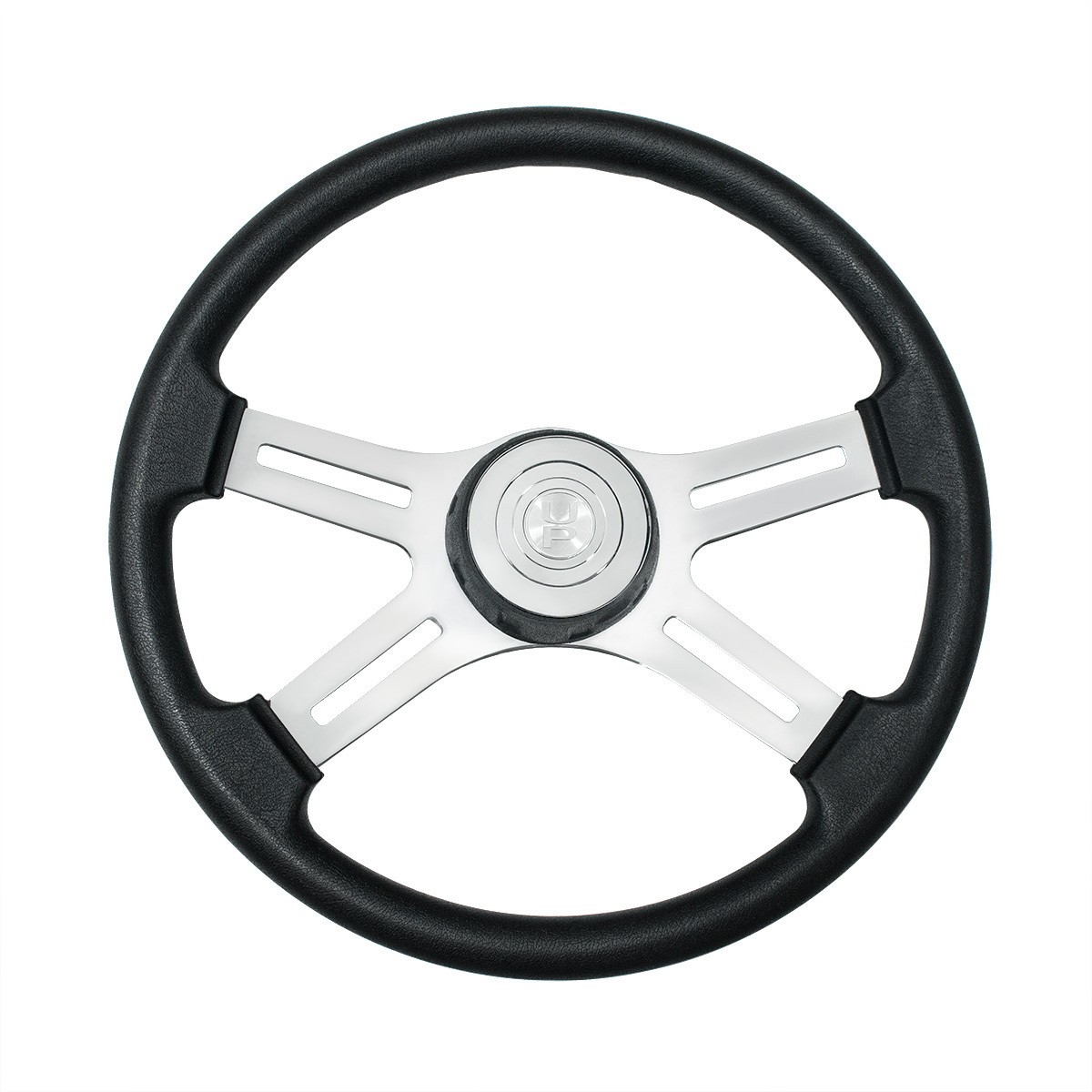 18" Polyurethane Rim 4 Spoke Steering Wheel With Horn Bezel