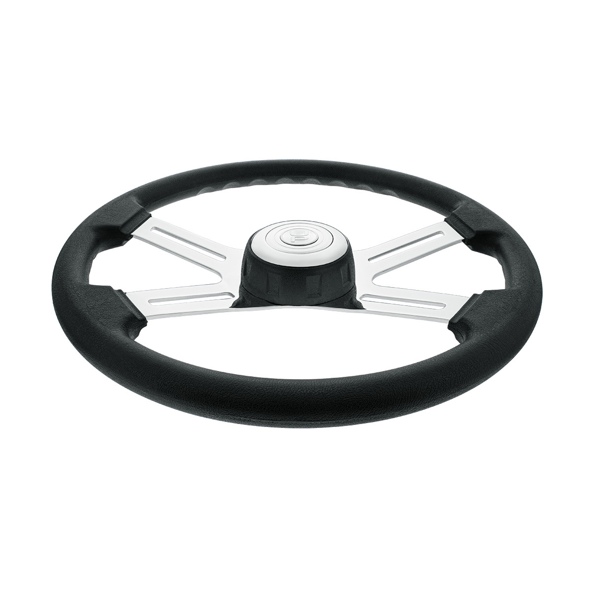 18" Polyurethane Rim 4 Spoke Steering Wheel With Horn Bezel - Thumbnail 2
