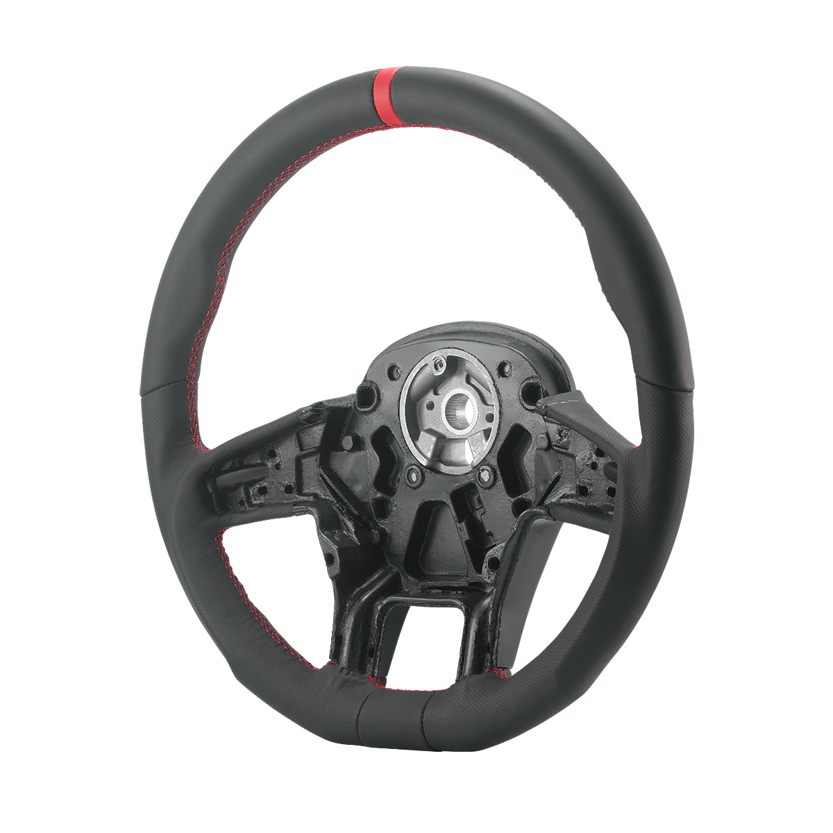 18" YourGrip GT PRO Leather Steering Wheel For 2012-2021 Peterbilt 579 & 2013-2021 Kenworth T680-Black - Thumbnail 2