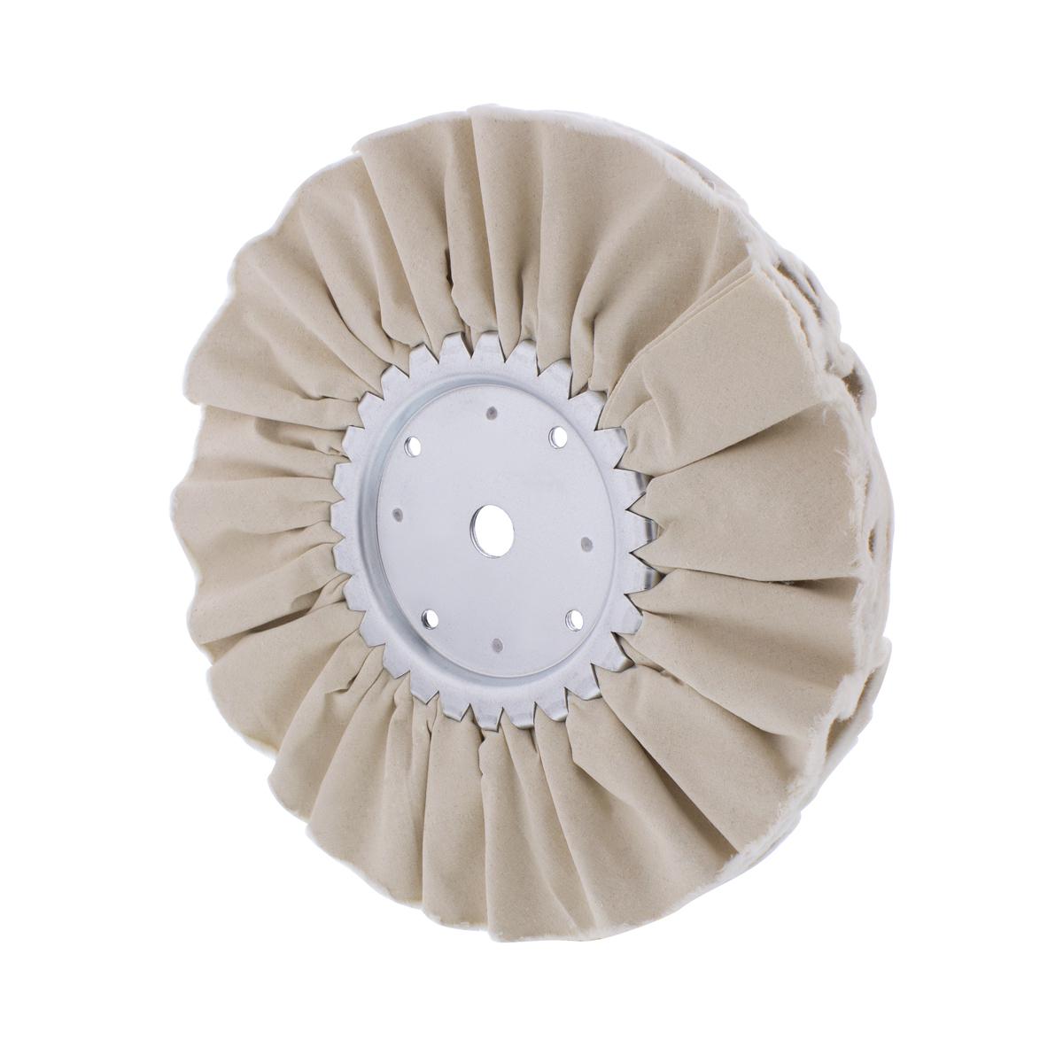 10" White Treated Airway Buff - 5/8" & 1/2" Arbor - Thumbnail 2