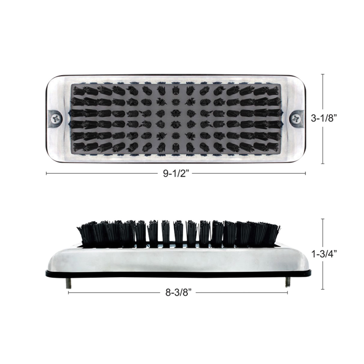 Stainless Shoe/Boot Scraper With Nylon Brush - Black Brush - Thumbnail 5