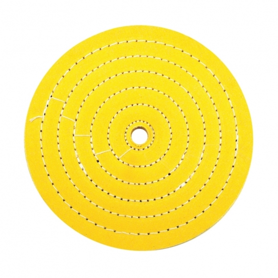 8" Yellow Treated Muslin Buff - 5/8" Arbor