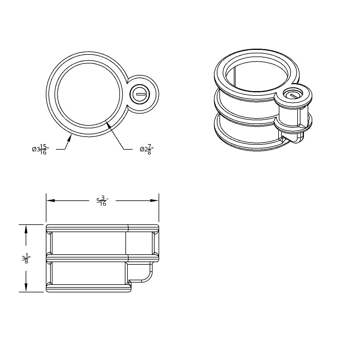 Heavy Duty Steel King Pin Lock For 2" Diameter Kingpin - Thumbnail 8