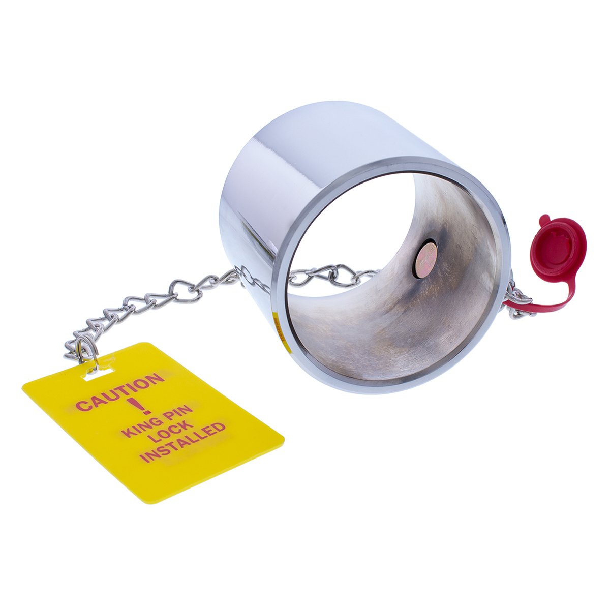 Heavy Duty Steel King Pin Lock With 12" Warning Tag For 2" Diameter Kingpin - Thumbnail 10