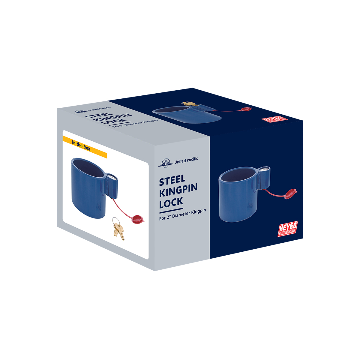 Heavy Duty Steel Blue King Pin Lock For 2" Diameter Kingpin - Thumbnail 7