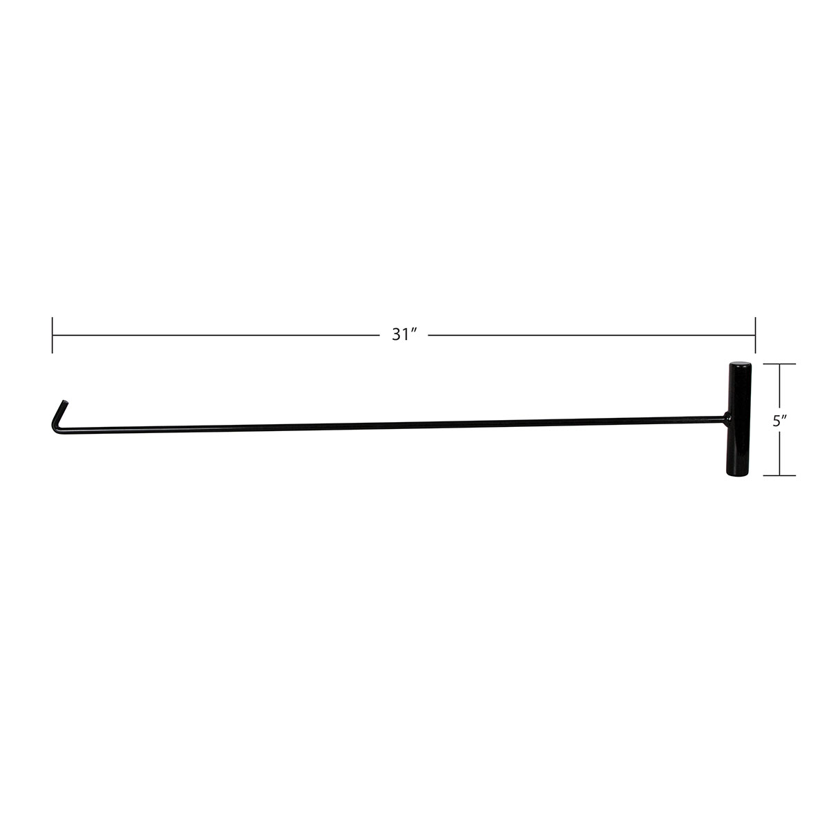Black 31" Long Fifth Wheel Pin Puller, J-Hook (Each) - Thumbnail 4