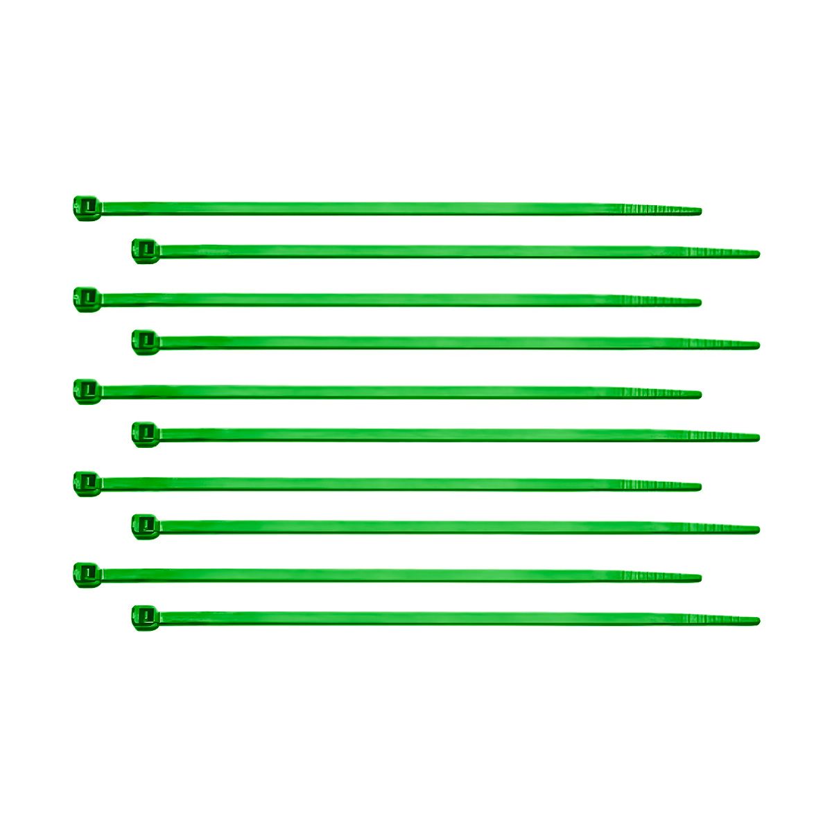 6" Nylon Cable Zip Ties - Green (10-Pack)