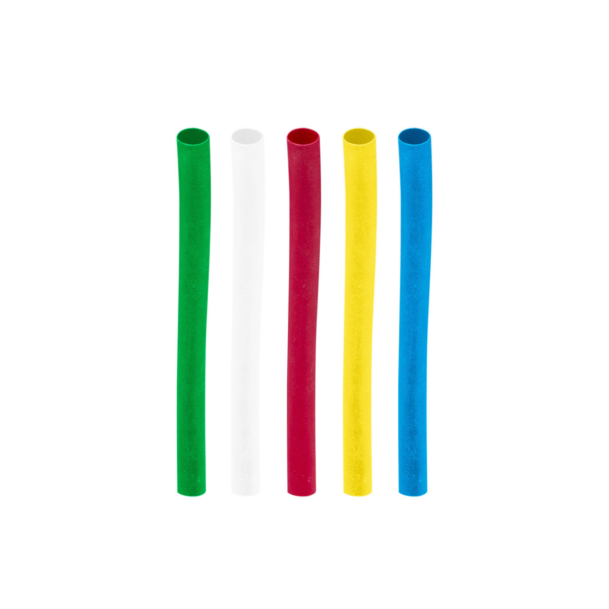 Assorted 3/16" Blue,Clear,Green,Red,Yellow Heat Shrink Tubing, 4" Long (10-Pack) - Thumbnail 3