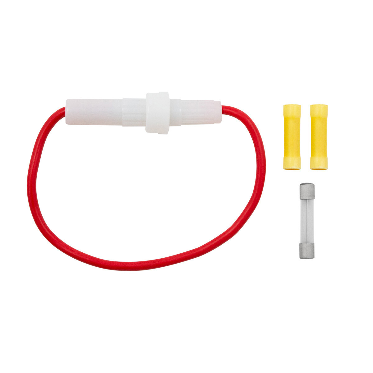 In-Line Glass Fuseholder 12 AWG 6.5" Wire w / (1)20 Amp AGC Fuse & (2)Vinyl Terminals, 1 Set. - Thumbnail 4