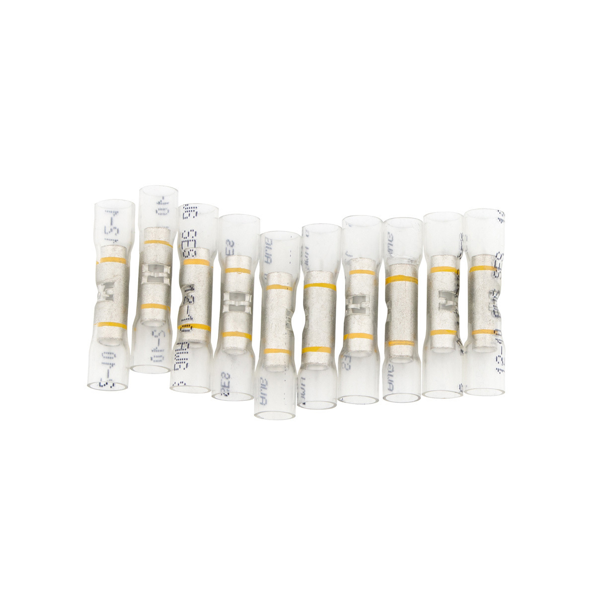 12-10 AWG CS Window Heat Shrink Butt Connector - Clear w/ Yellow Stripe (10-Pack) - Thumbnail 5