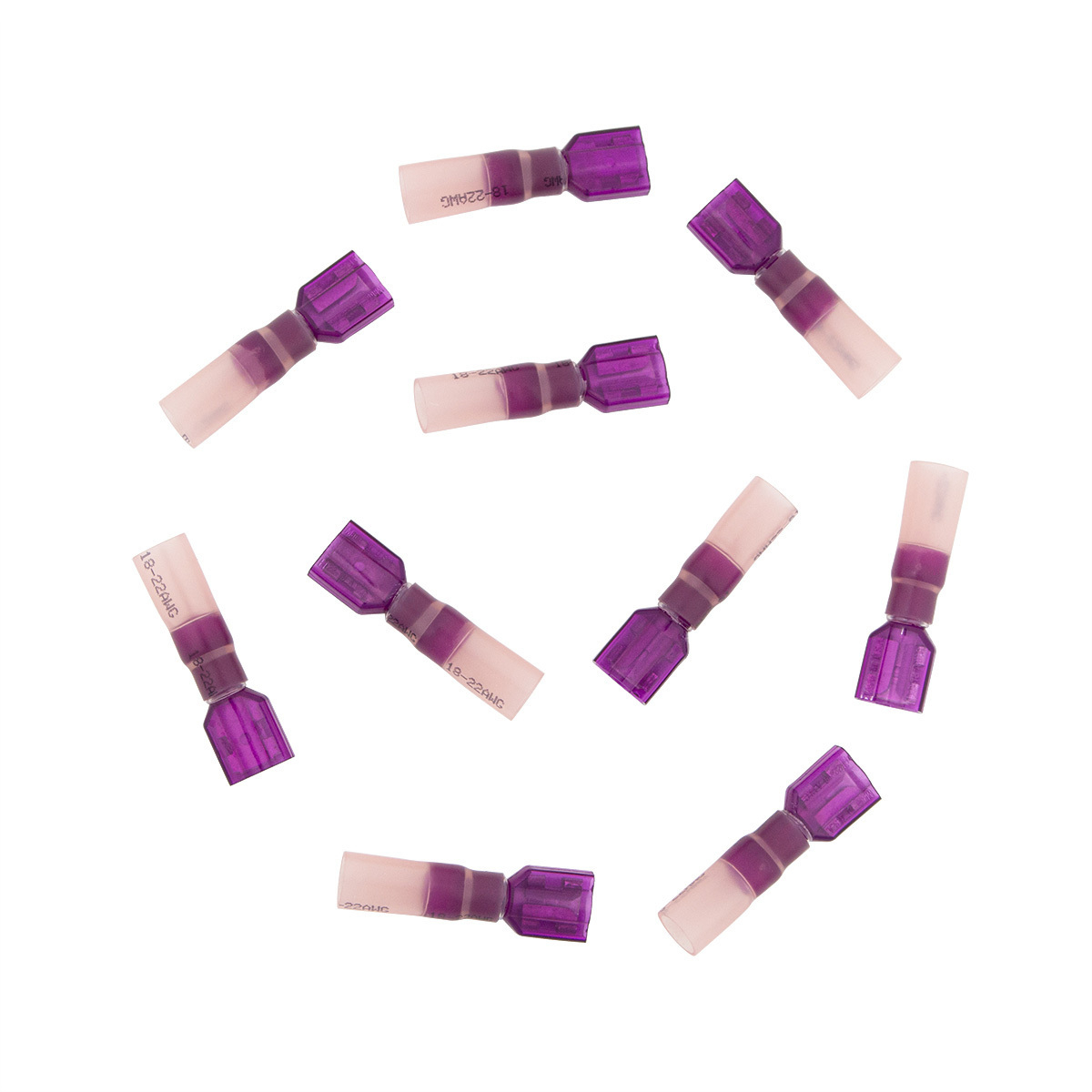 22-18 AWG .250 Tab CS Fully Insulated Heat Shrink FM Disconnect - Red (10-Pack) - Thumbnail 5