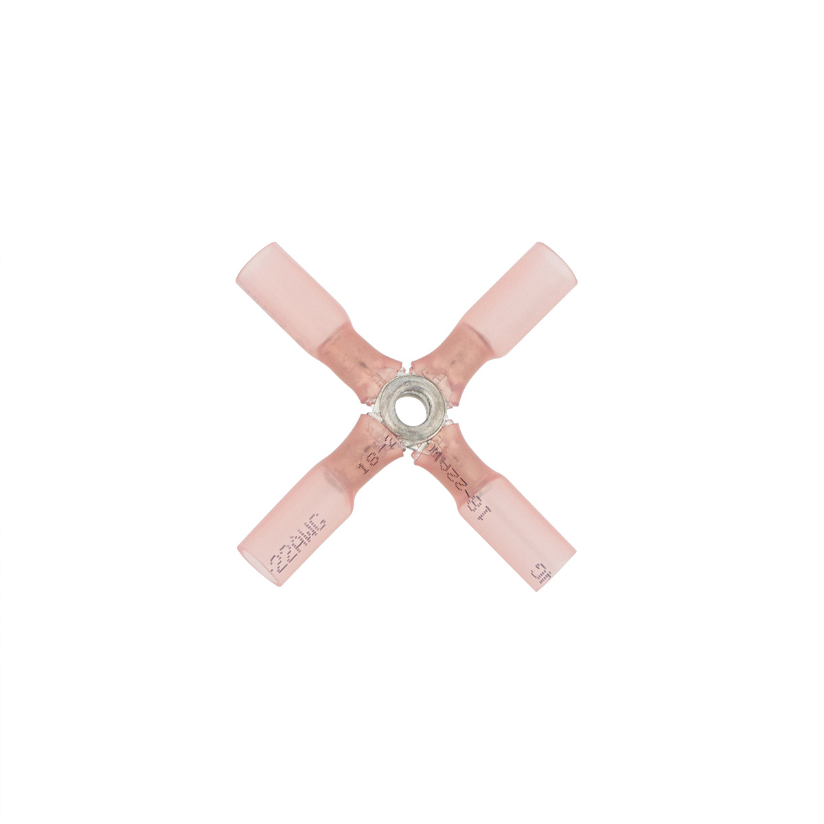22-18 AWG 4-Way (X) CS Heat Shrink Connector - Red (5-Pack) - Thumbnail 3