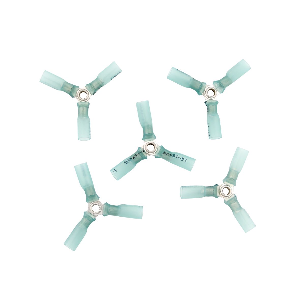 16-14 AWG 3-Way (Y) CS Heat Shrink Connector - Blue (5-Pack)