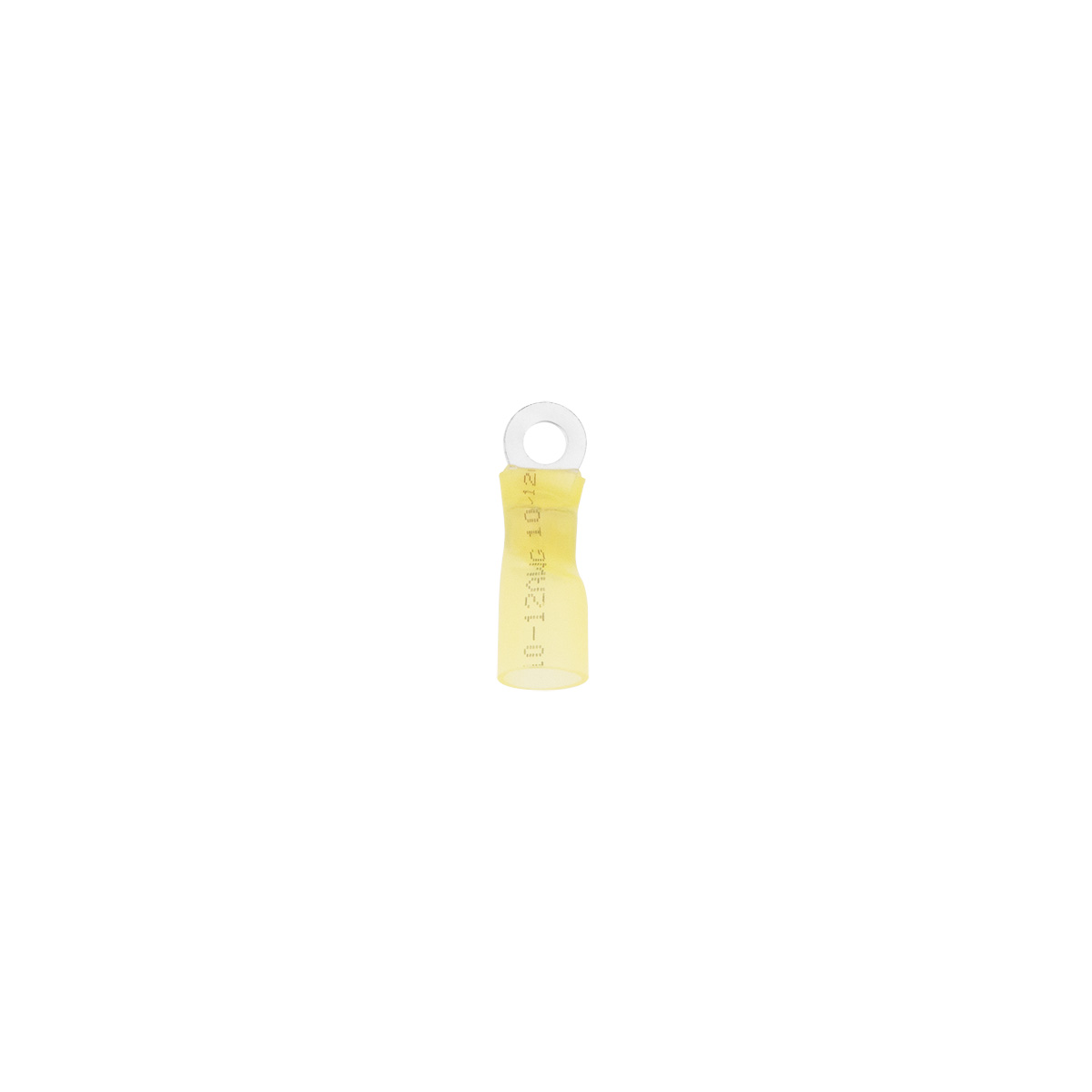 12-10 AWG #8 Stud CS Heat Shrink Ring Terminal - Yellow (4-Pack) - Thumbnail 2