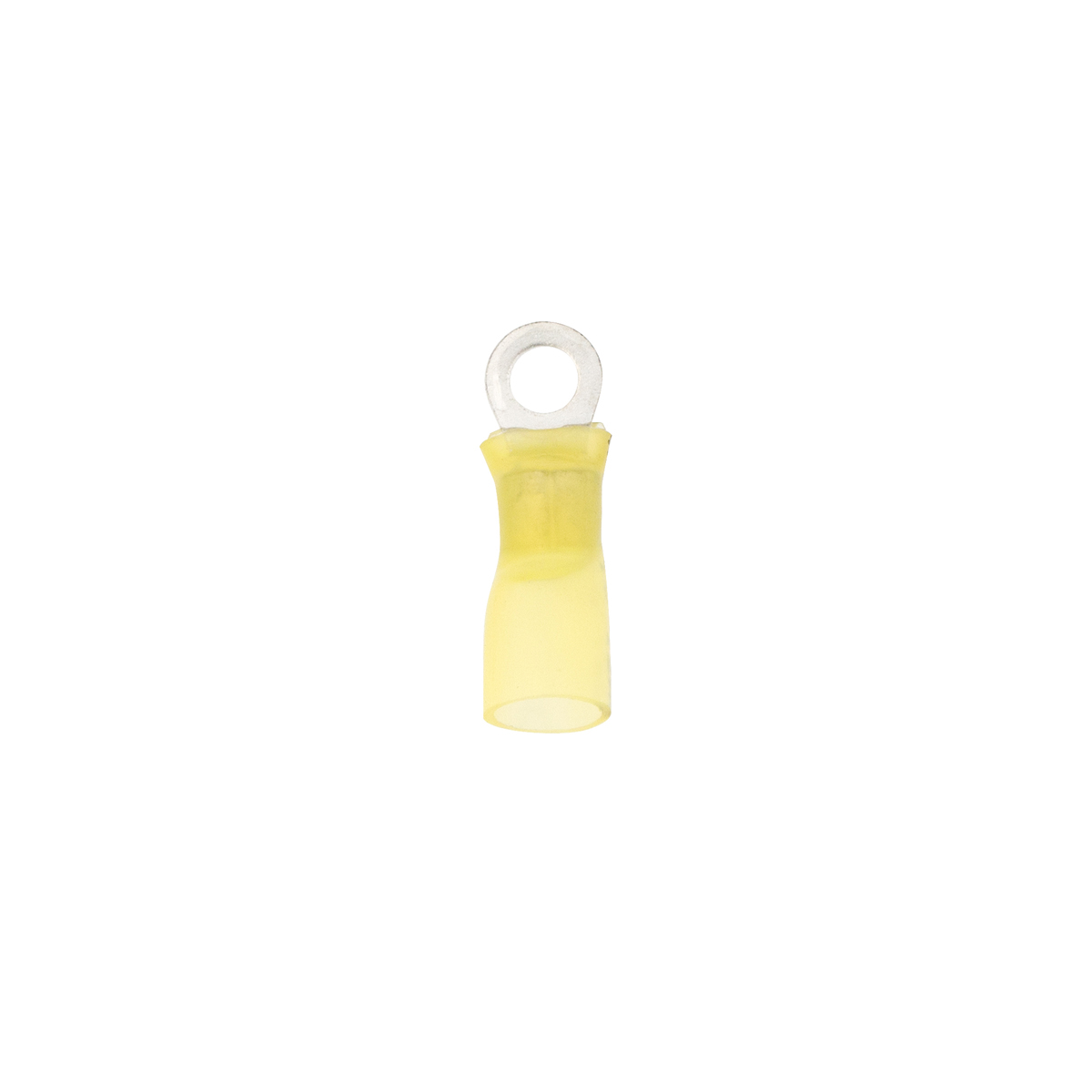 12-10 AWG #10 Stud CS Heat Shrink Ring Terminal - Yellow (4-Pack) - Thumbnail 2
