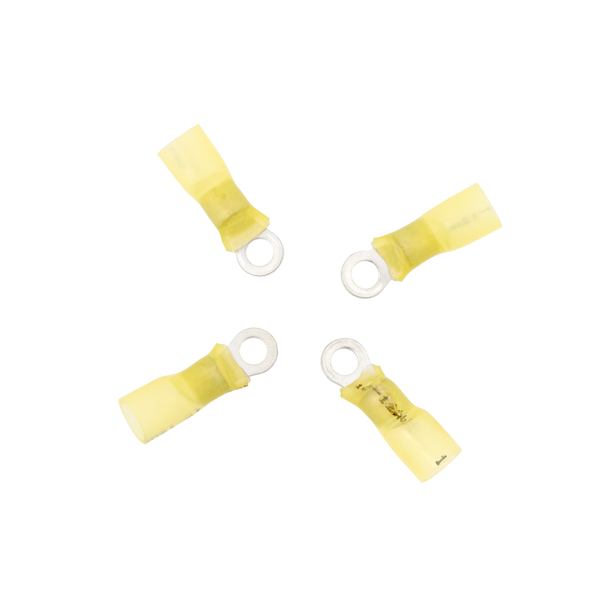 12-10 AWG #10 Stud CS Heat Shrink Ring Terminal - Yellow (4-Pack) - Thumbnail 5