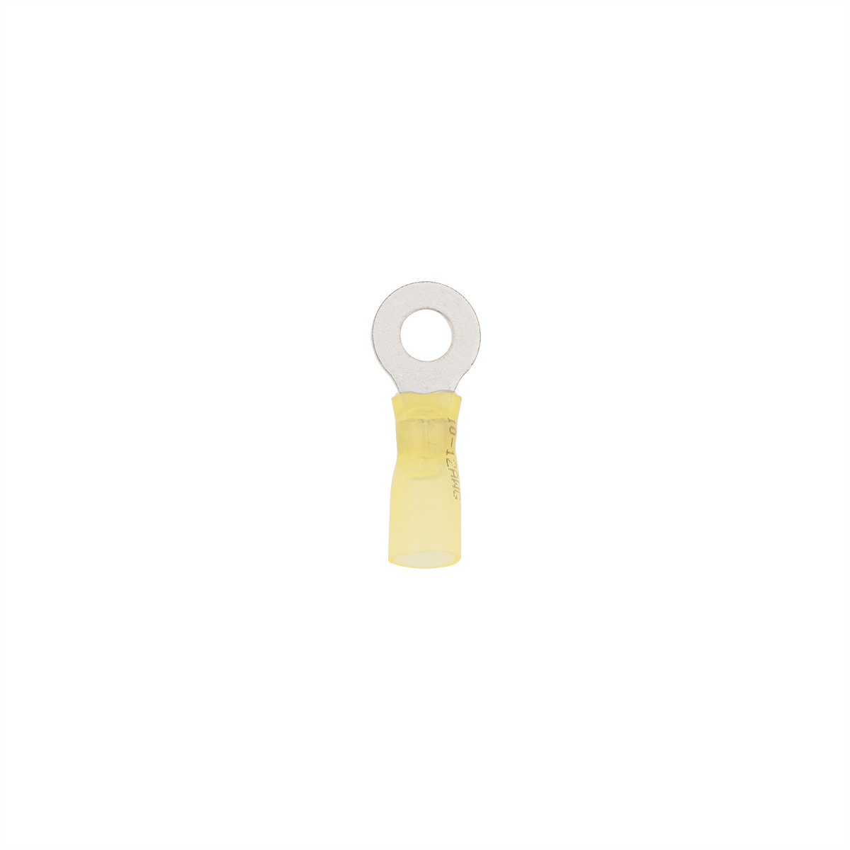 12-10 AWG 1/4" Stud CS Heat Shrink Ring Terminal - Yellow (4-Pack) - Thumbnail 2