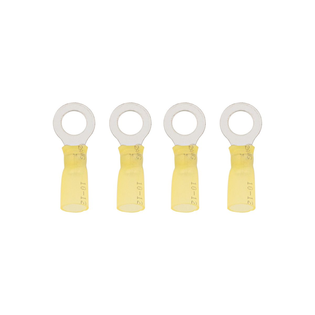 12-10 AWG 5/16" Stud CS Heat Shrink Ring Terminal - Yellow (4-Pack)