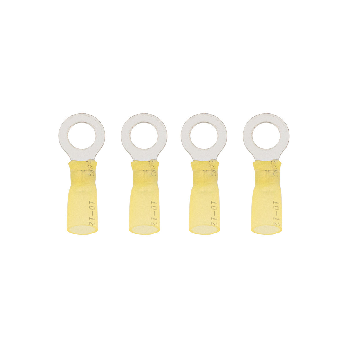 12-10 AWG 5/16" Stud CS Heat Shrink Ring Terminal - Yellow (4-Pack) - Thumbnail 5