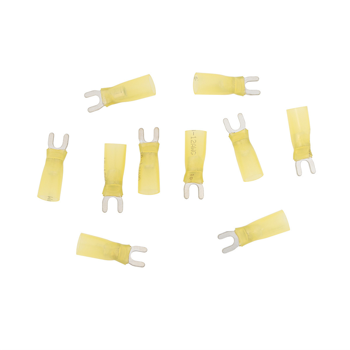 12-10 AWG #8 Stud CS Heat Shrink Spade Terminal - Yellow (10-Pack) - Thumbnail 5