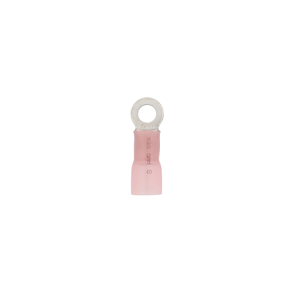 8 AWG 1/4" Stud CS Heat Shrink Ring Terminal - Pink (4-Pack) - Thumbnail 3