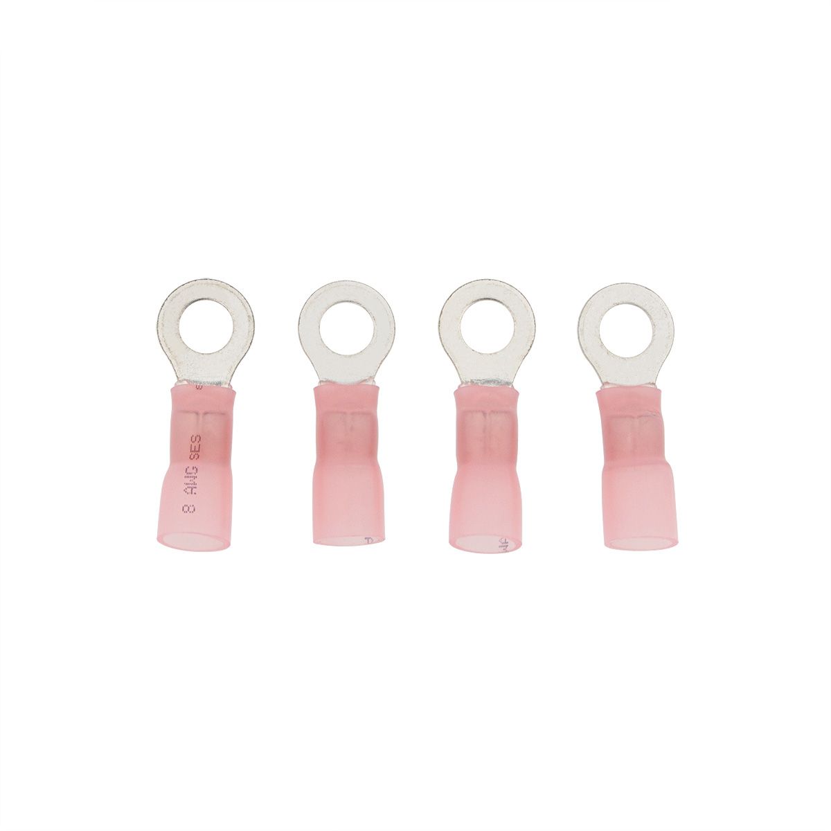 8 AWG 5/16" Stud CS Heat Shrink Ring Terminal - Pink (4-Pack)
