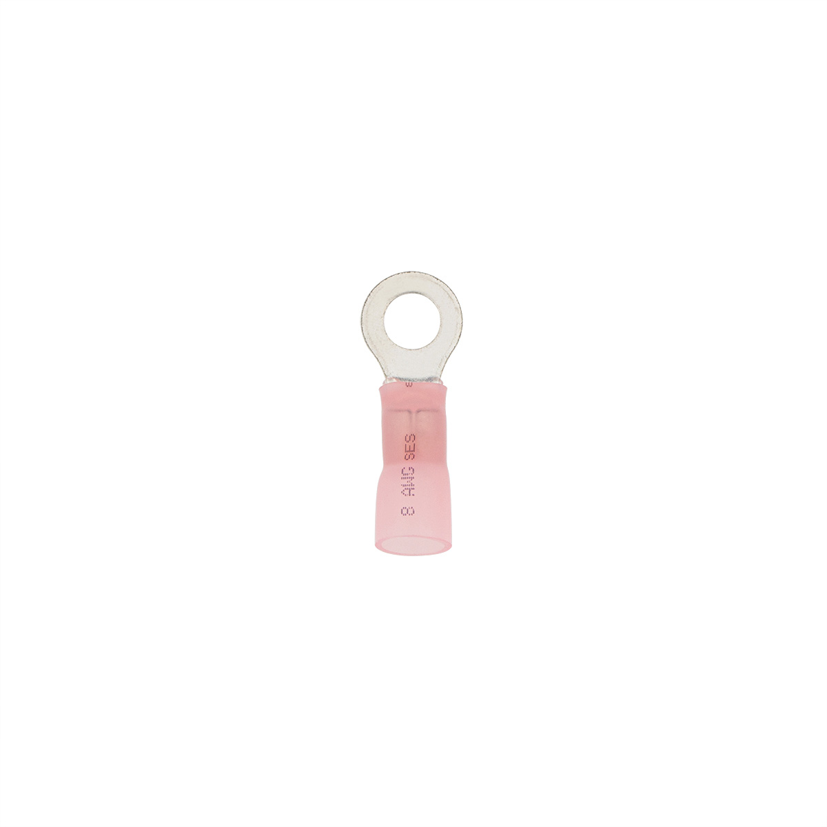 8 AWG 5/16" Stud CS Heat Shrink Ring Terminal - Pink (4-Pack) - Thumbnail 2