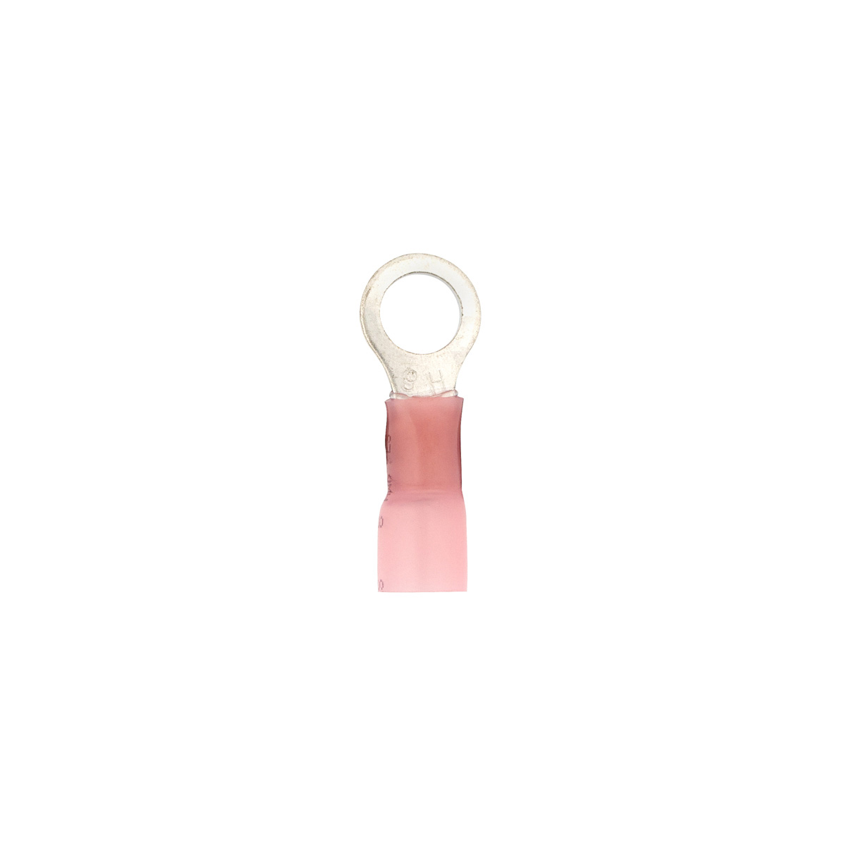 8 AWG 3/8" Stud CS Heat Shrink Ring Terminal - Pink (4-Pack) - Thumbnail 3