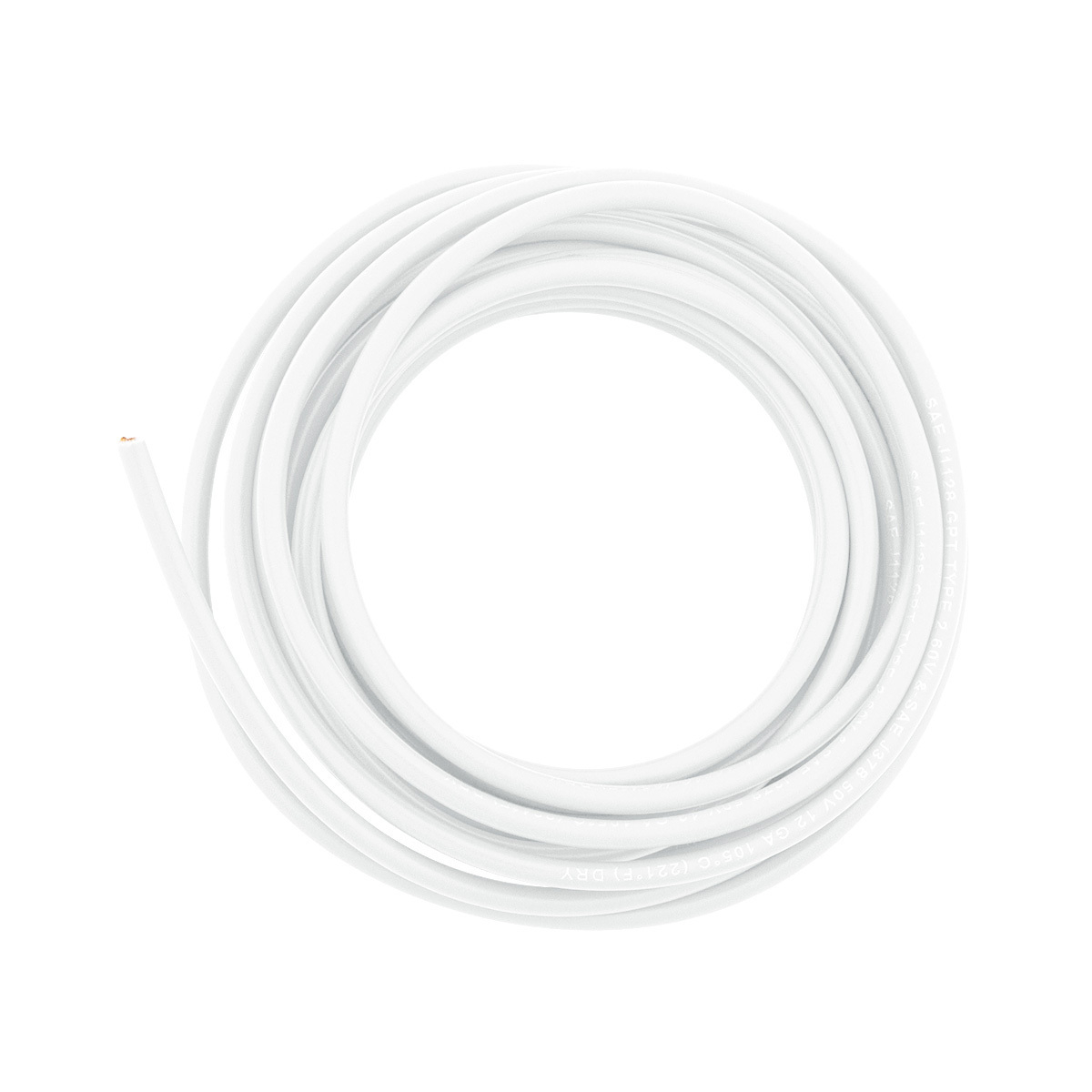 Primary Wire - Rated 80°C 12 AWG, White 12 Ft. - Thumbnail 4