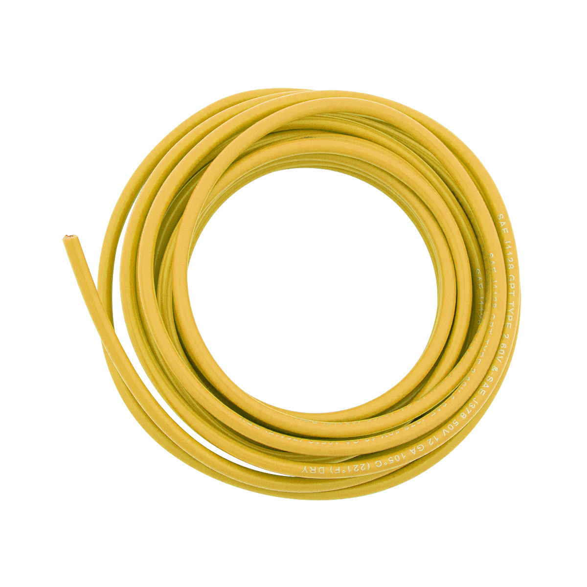 Primary Wire - Rated 80°C 12 AWG, Yellow 12 Ft. - Thumbnail 4