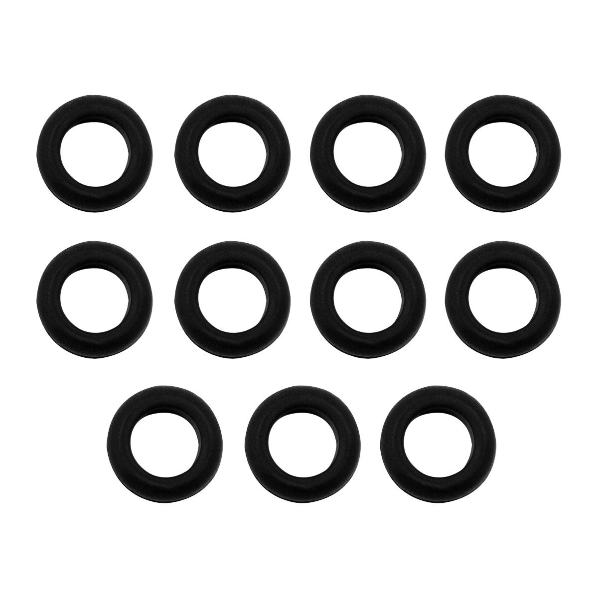 1/2" Mounting Hole Black Vinyl Grommet (11-Pack)