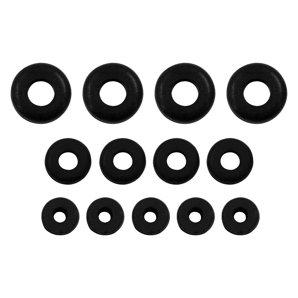 1/4",5/16",3/8" Mounting Holes Black Vinyl Grommets (13-Pack)