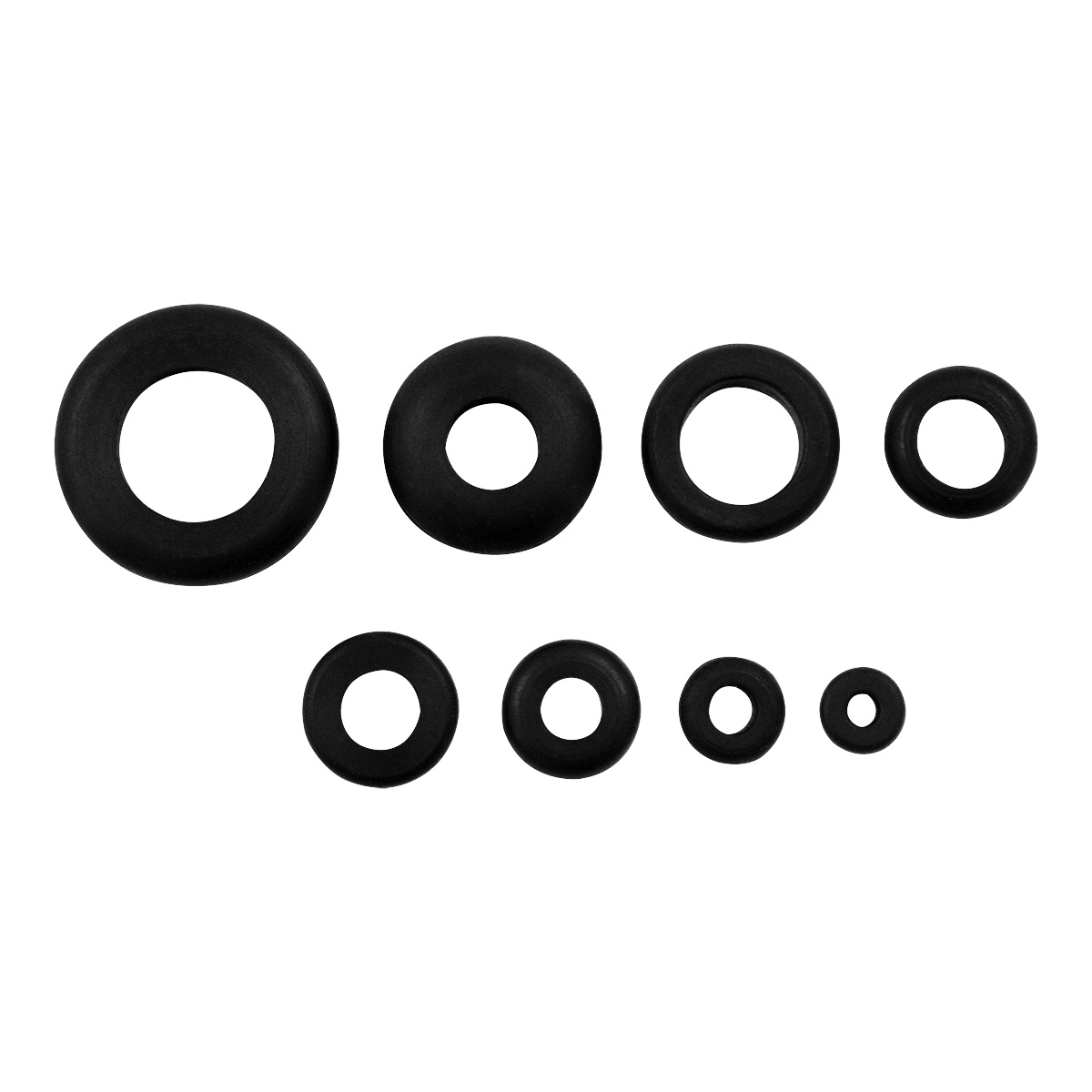1/4",5/16",3/8",7/16",1/2",5/8",21/32",7/8" Mounting Holes Black Vinyl Grommets (15-Pack) - Thumbnail 2