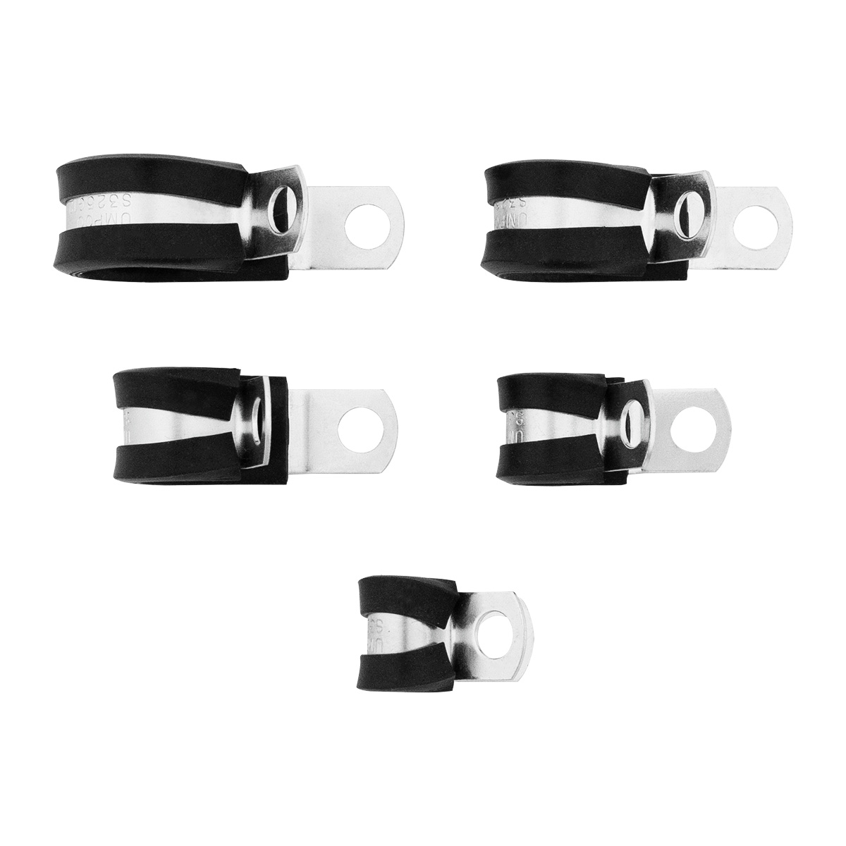 1/4",3/8",1/2",5/8",3/4" I.D. Santoprene Insulated Clamps w/ 1/4" Mounting Hole (10-Pack) - Thumbnail 3
