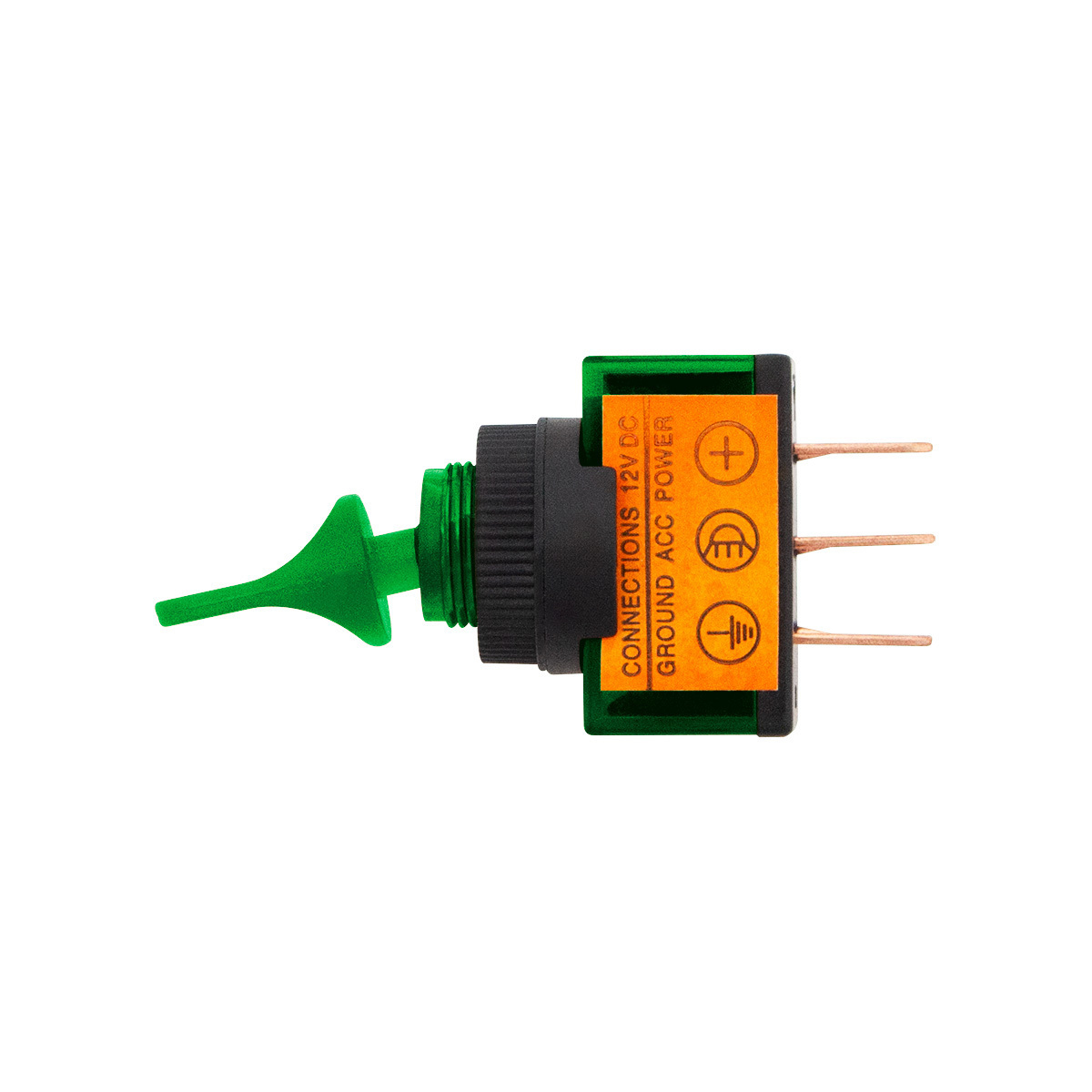 Green Illum Duckbill 20 Amp 12V S.P.S.T. On/Off 1 Pc. - Thumbnail 4