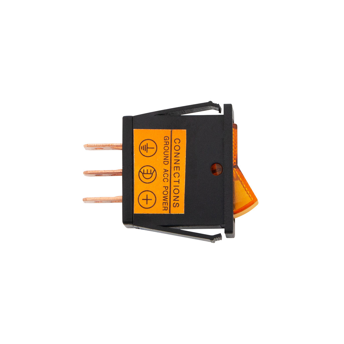 Amber Illum Rocker 20 Amp 12V S.P.S.T. On/Off 1 Pc. - Thumbnail 2